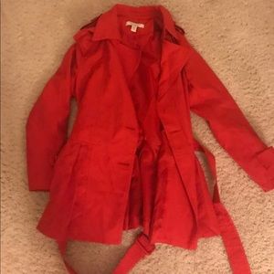 Red Pea Coat Jacket